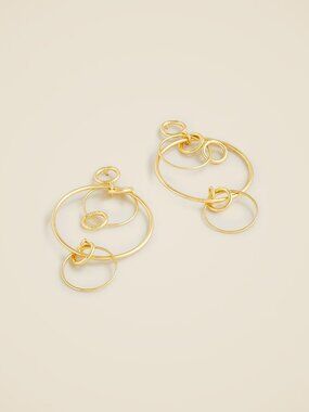 J.Crew Dainty gold-plated drop-hoop earrings NWT
